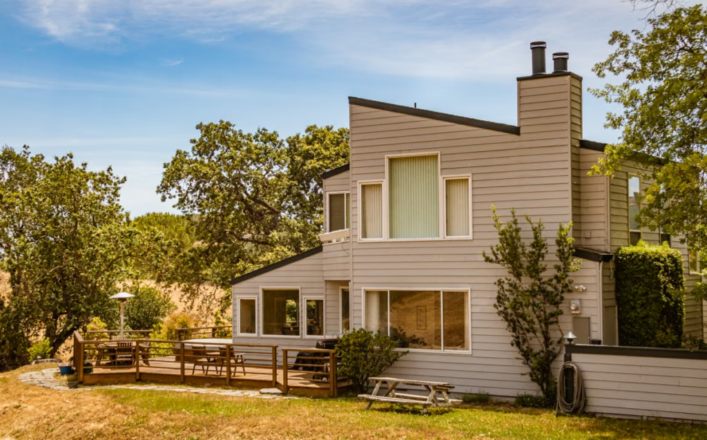 A house with a backyard