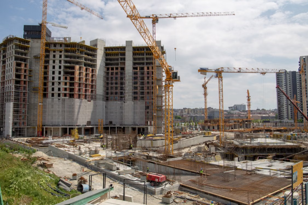 Cranes on a construction site